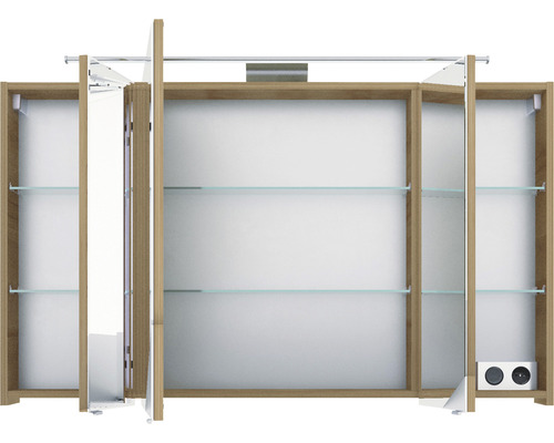 Armoire de toilette avec étagères et éclairage