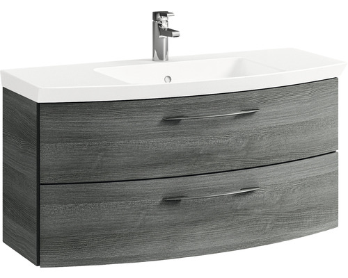 Ensemble de meubles de salle de bains Cassca Sprint lxp 101 x 46,2 cm couleur de la façade graphite 2 pièces avec lavabo marbre minéral