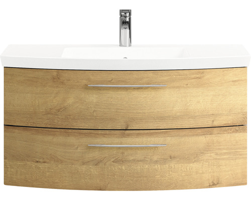 Meuble sous-vasque avec deux tiroirs et lavabo à poser
