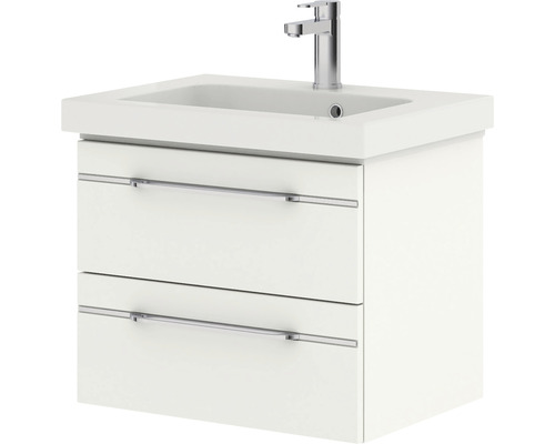 Ensemble de meubles de salle de bains Balto Sprint lxp 64,5 x 44 cm couleur de la façade blanc à haute brillance 2 pièces avec lavabo en marbre minéral