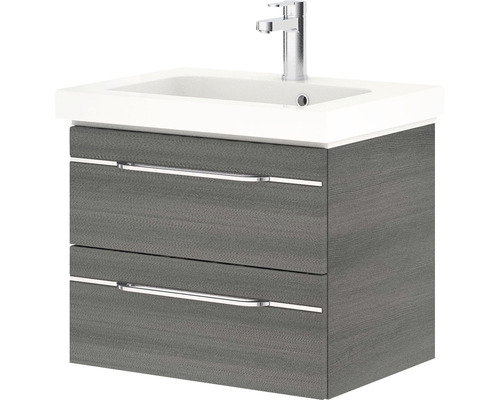 Ensemble de meubles de salle de bains Balto Sprint lxp 64,5 x 44 cm couleur de la façade graphite 2 pièces avec lavabo marbre minéral