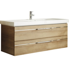 Waschbeckenunterschrank mit zwei Schubladen und Aufsatzwaschbecken