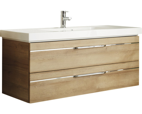 Meuble sous-lavabo avec deux tiroirs et lavabo à poser