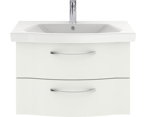 Ensemble de meubles de salle de bains série 6005 Sprint lxp 82 x 42,7 cm couleur de la façade blanc à haute brillance 2 pièces avec lavabo en céramique