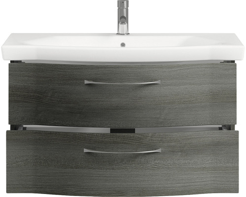 Ensemble de meubles de salle de bains série 6005 Sprint lxp 97 x 48,1 cm couleur de la façade graphite 2 pièces avec lavabo en céramique