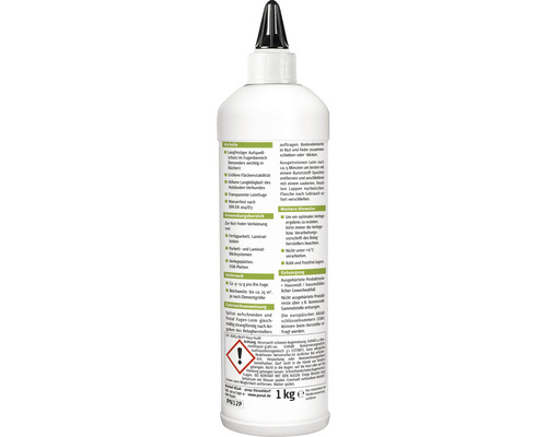 Bouteille blanche de colle à joints avec applicateur noir