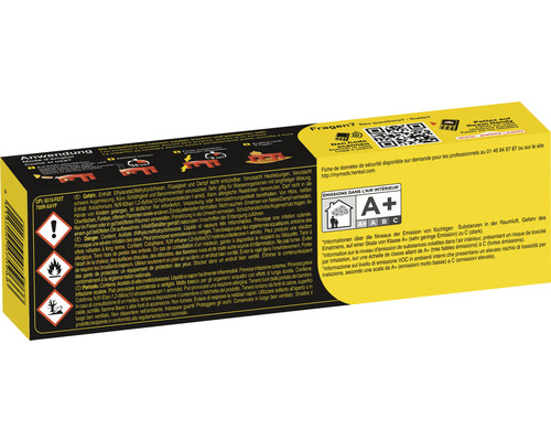 Emballage avec avertissements et informations sur les émissions dans l''air intérieur