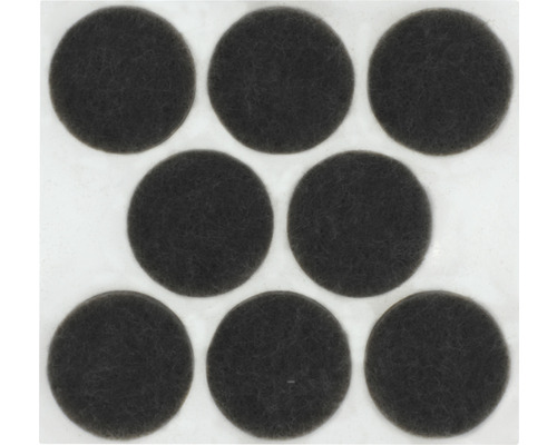 Patin en feutre Tarrox 28x6 mm rond noir autocollant 8 pièces