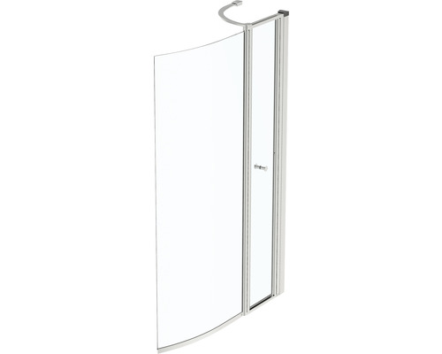 Pare-baignoire 2 pièces Ideal Standard Connect Air 89 x 142 cm verre transparent couleur de profil argent E1137EO-0