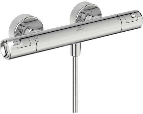 Thermostat de douche apparent en métal avec le logo Ideal Standard