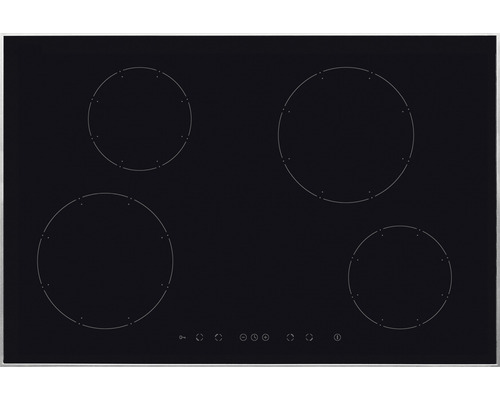 Plaque à induction avec cadre Amica 77 x 52 cm 4 foyers KMI 13317 E Plaque de cuisson avec quatre zones de cuisson