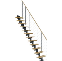 Holztreppe mit Stahlseilgeländer