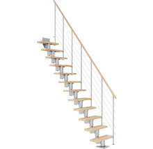 Raumspartreppe mit Holzstufen und Edelstahlgeländer