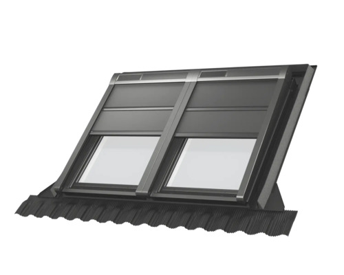 Store de protection thermique Velux noir uni à énergie solaire SSS YK85 0000S