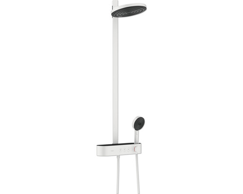 Colonne de douche y compris thermostat hansgrohe Showerpipe Pulsify 260 2jet blanc mat 24240700