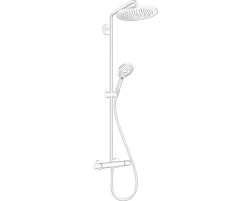 Colonne de douche avec thermostat hansgrohe Showerpipe Croma Select S 280 blanc mat 26890700