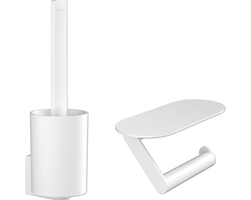 Kit de salle de bains kit de toilette hansgrohe WallStoris blanc mat 27969700