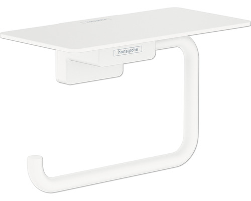 Dérouleur papier toilette avec surface de dépose hansgrohe AddStoris blanc mat 41772700