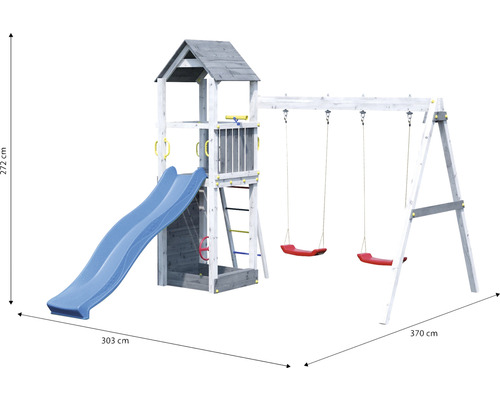 Kinderspielplatz mit Rutsche und Schaukel