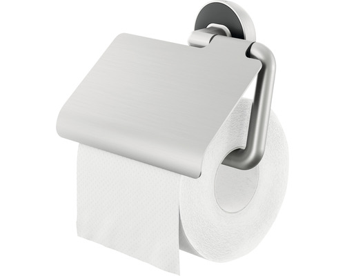 Toilettenpapierhalter aus Metall mit Papierrolle