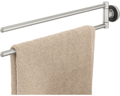 Schwenkbarer Handtuchhalter aus Metall mit einem Handtuch