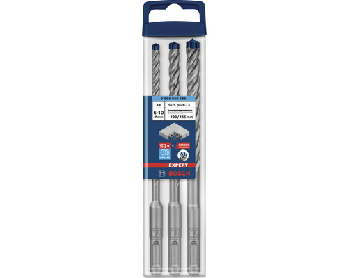 SDS-Plus Steinbohrer-Set Betonbohrer Bosch Professional EXPERT plus-7X Ø 6 x 165 mm, 3-tlg.