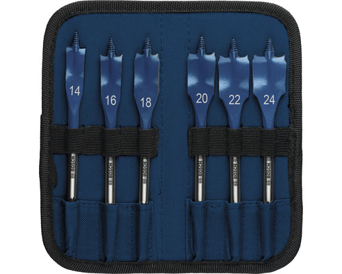 Bosch Flachfräsbohrer Set mit sechs Teilen im Etui