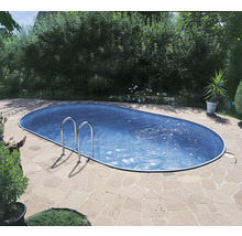 Einbaupool Stahlwandbecken Planet Pool Solo oval 525x320x150 cm inkl. Einbauskimmer weiss