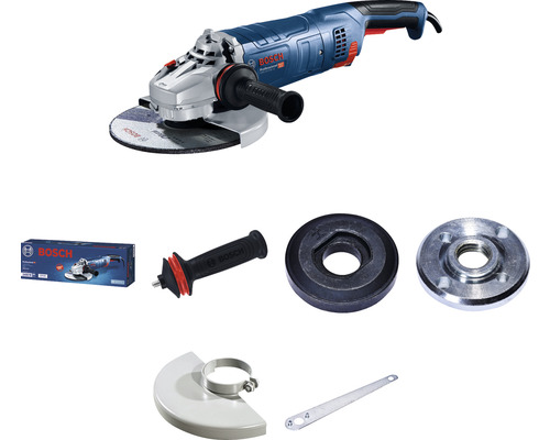 Meuleuse d'angle Bosch Professional GWS 24-230 JZ avec poignée supplémentaire Meuleuse angulaire Bosch avec disque à meuler, mode d''emploi, poignée supplémentaire, écrou de serrage, plateau de support, capot de protection et clé à molette