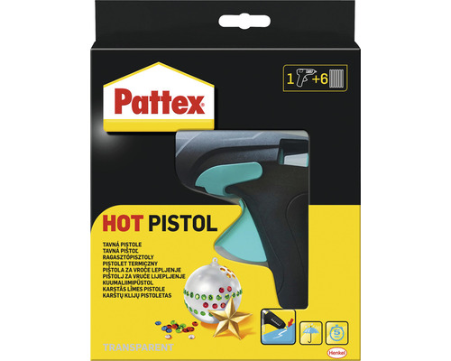 Kit de démarrage pistolet à colle chaude Pattex Hot Pistol avec 6 bâtons de colle chaude Hotmelt