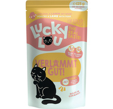 Lucky Lou nourriture pour chats volaille et agneau à la poire, 125 grammes