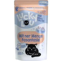 Lucky Lou aliments humides volaille et faisan aux airelles pour chats adultes, 125 grammes