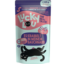Lucky Lou nourriture pour chat avec volaille, insectes et carotte pour chats adultes