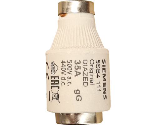 Fusible Diazed insert de fusible 35A E33 D llI 5 pièces Fusible DIAZED 35 ampères