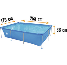 Piscine rectangulaire de dimensions 258 cm x 179 cm x 66 cm