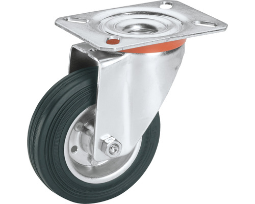 Roue pivotante avec platine pour le transport de meubles