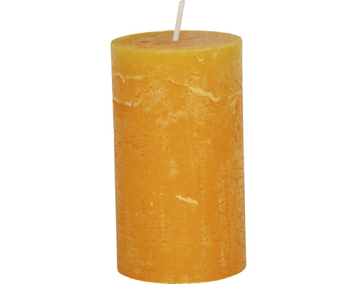 Bougie pilier rustique Ø 6,8 x 12 cm mandarine