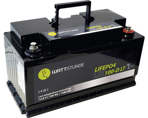 WATTSTUNDE Lithium 100Ah LiFePO4 Batterie LIX100D-LT (DIN) mit