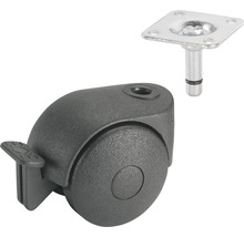 Tarrox Roulette double pour appareils de transport blocable, jusqu'à 20 kg, 40 x 58 x 8 mm-thumb-0