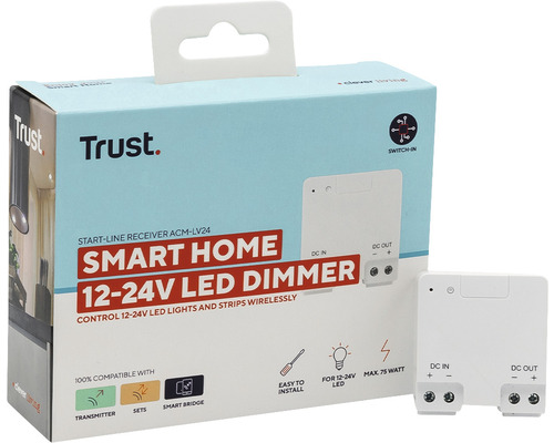 Trust Smart Home 12-24 V LED Dimmer mit Steuerungsfunktionen für LED Leuchten und Stripes, inklusive Verpackung