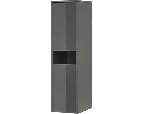 Grauer Badezimmerschrank mit Regal