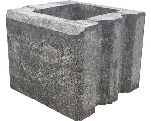 Pierre de construction demi-pierre iBrixx Galant blanc-noir 25 x 25 x 20 cm