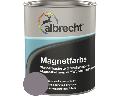 Peinture magnétique Albrecht Smart Color gris foncé 750 ml Pot de peinture magnétique à l''eau pour murs intérieurs
