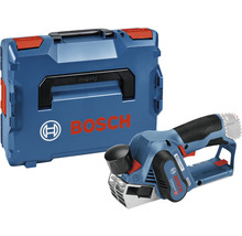 Logo Bosch à côté du rabot électrique et de la mallette de transport