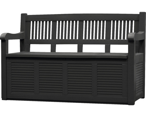 Boîte de rangement banc 60 x 130 x 85 cm plastique anthracite