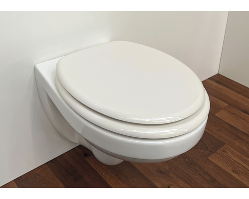 WC suspendu avec couvercle de toilette