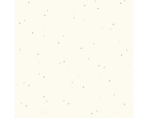 Papier peint intissé 2194-66 blanc avec points rose-bleu