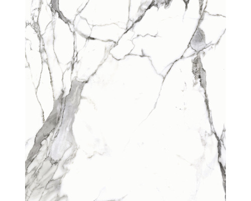 Weiße Fliese mit Marmoroptik und grauen Adern