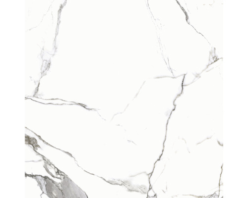 Weiße Fliese mit Marmoroptik und grauen Adern