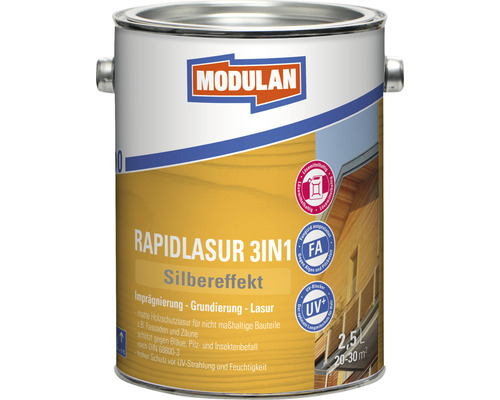 Lasure express MODULAN 3en1 effet argent gris aluminium 2,5 l